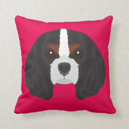 Cojín Decorativo Perro de aguas de rey Charles arrogante rosado