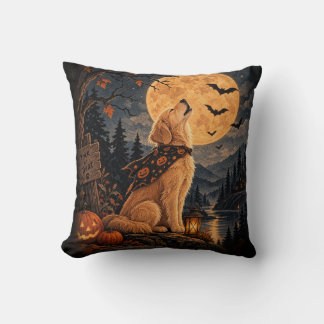 Cojín Decorativo perro de aguas dorado de Halloween 