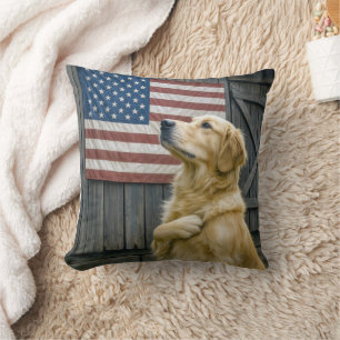 Cojín Decorativo Perro de aguas retriever dorado orgulloso con band