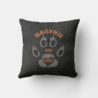 Cojín Decorativo Perro de Basenji engendra pata gris profundo y mar