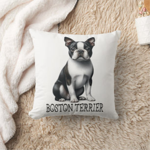 Cojín Decorativo Perro de cachorro blanco y negro, regalo del Terri