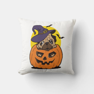Cojín Decorativo Perro de calabaza de Halloween, divertido perro de