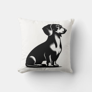 Cojín Decorativo Perro de caza clásico dibujo vintage de dachshund