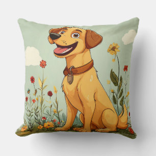 Cojín Decorativo Perro de dibujos animados alegre