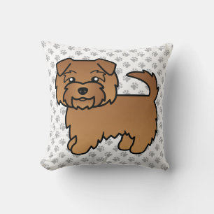 Cojín Decorativo Perro de dibujos animados Red Norfolk Terrier & pa