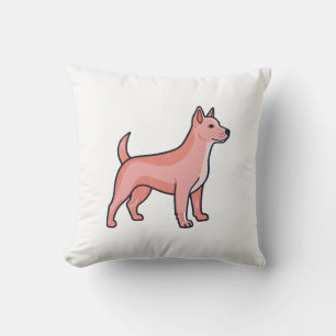 Cojín Decorativo Perro de dibujos animados rosa