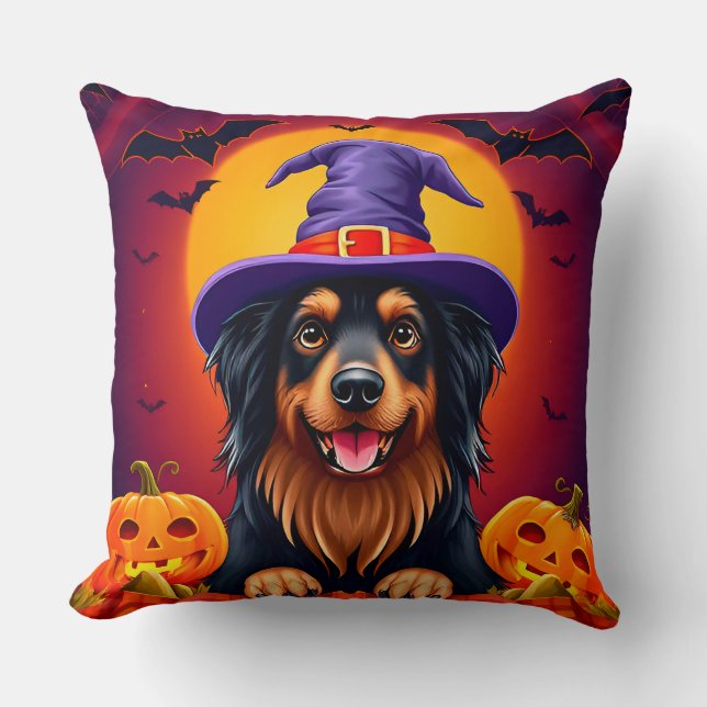 Cojín Decorativo Perro de Halloween lindo (Anverso)