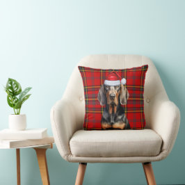 Cojín Decorativo Perro de los Navidades de la placa verde verde ver