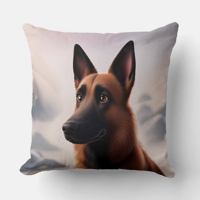 Cojín Decorativo Perro de Malinois (Anverso)