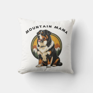 Cojín Decorativo Perro de Montaña Bernés Caminata Montaña Mamá