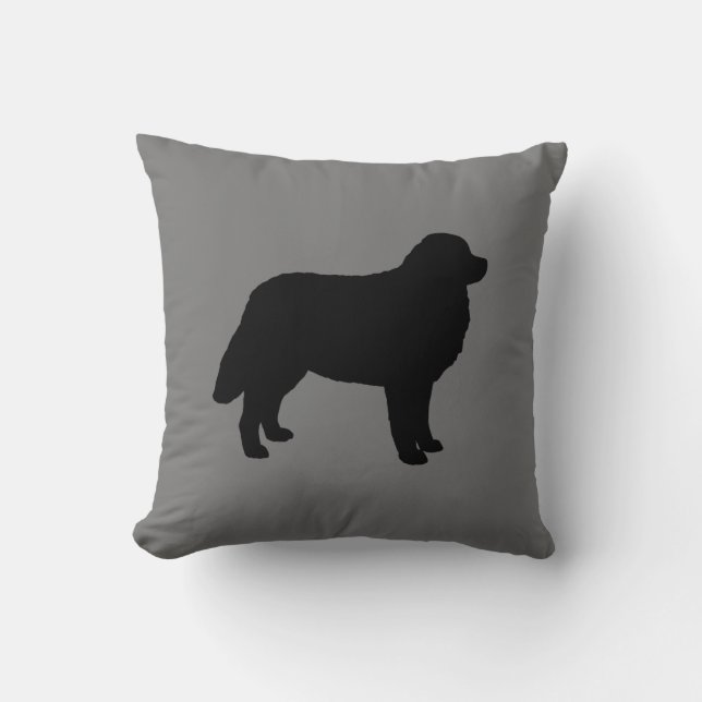 Cojín Decorativo Perro de montaña de Berna Silhouette Gray and Blac (Anverso)