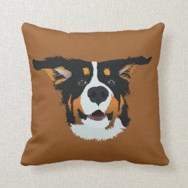Cojín Decorativo Perro de montaña feliz Bernese