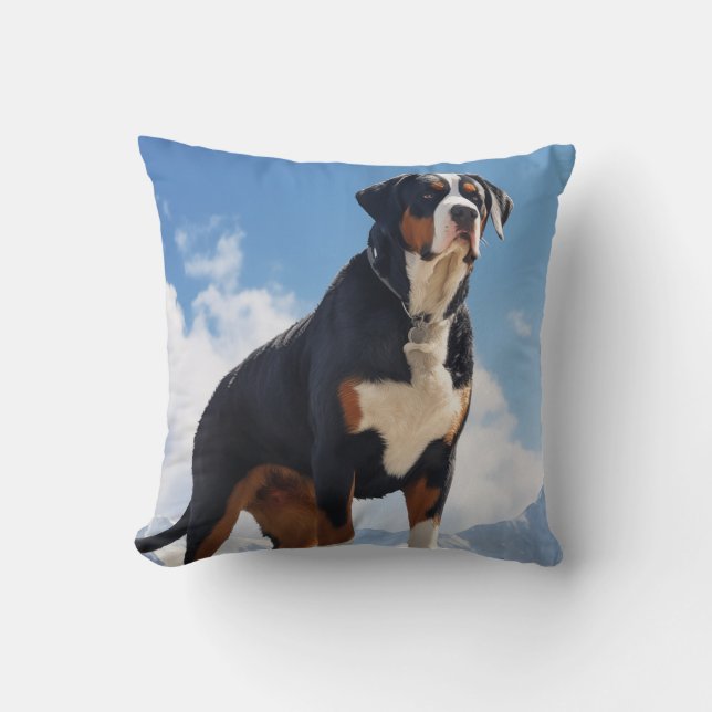 Cojín Decorativo Perro de montaña suizo (Anverso)