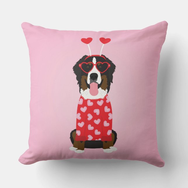 Cojín Decorativo Perro de montaña Valentine Bernese (Anverso)