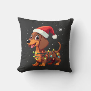Cojín Decorativo Perro de Navidad Dachshund Santa Xmas Wiener 3