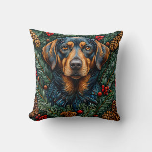 Cojín Decorativo Perro de Navidad lindo