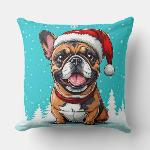 Cojín Decorativo Perro de Navidad lindo