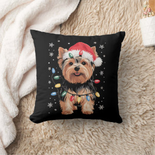 Cojín Decorativo Perro de Navidad Yorkie Regalo de Navidad Largo