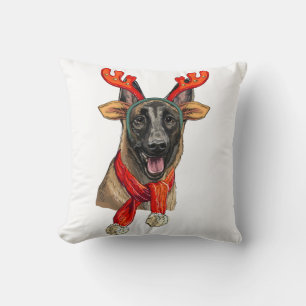 Cojín Decorativo Perro de navidades Malinois