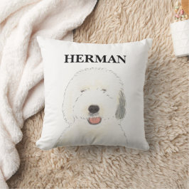 Cojín Decorativo Perro de oveja inglés reversible personalizado