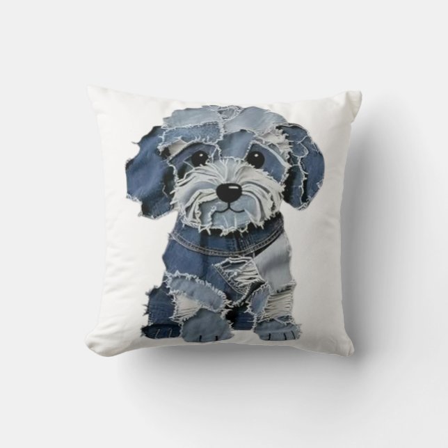 Cojín Decorativo Perro de Patchwork (Anverso)