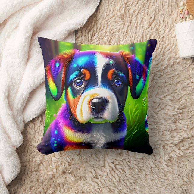 Cojín Decorativo Perro de perro de montaña cutbernés en la pradera (Manta)