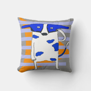 Cojín Decorativo Perro de punto azul