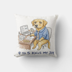 Cojín Decorativo Perro de raza Retriever Dorado Divertido 9 a 5 Mat