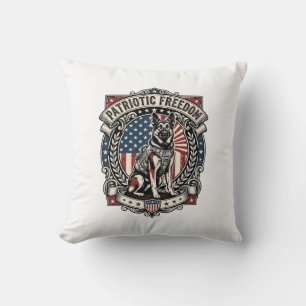 Cojín Decorativo Perro de Rescate Patriótico