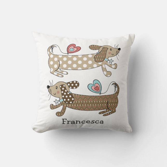 Cojín Decorativo Perro de salchicha Dachshund Cushion de lanzamient (Anverso)