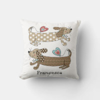 Perro de salchicha Dachshund Cushion de lanzamient