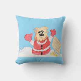 Cojín Decorativo Perro de Santa de Navidad - No te comas la nieve a