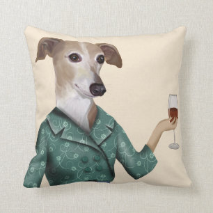 Cojín Decorativo Perro de vino Greyhound