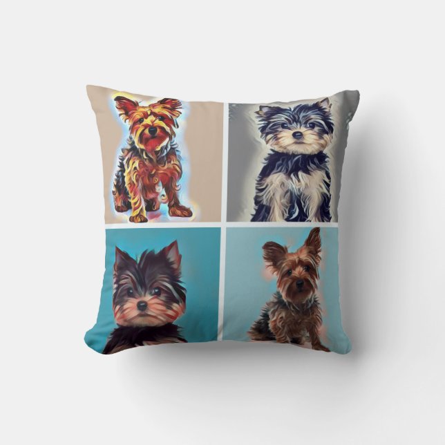 Cojín Decorativo Perro de Yorkshire (Anverso)