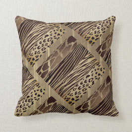 Cojín Decorativo Perro de zebra estampado de color marrón animal rú