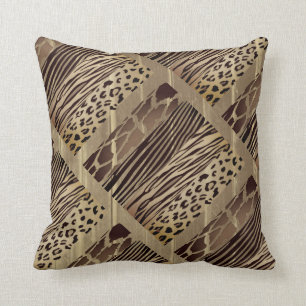 Cojín Decorativo Perro de zebra estampado de color marrón animal rú