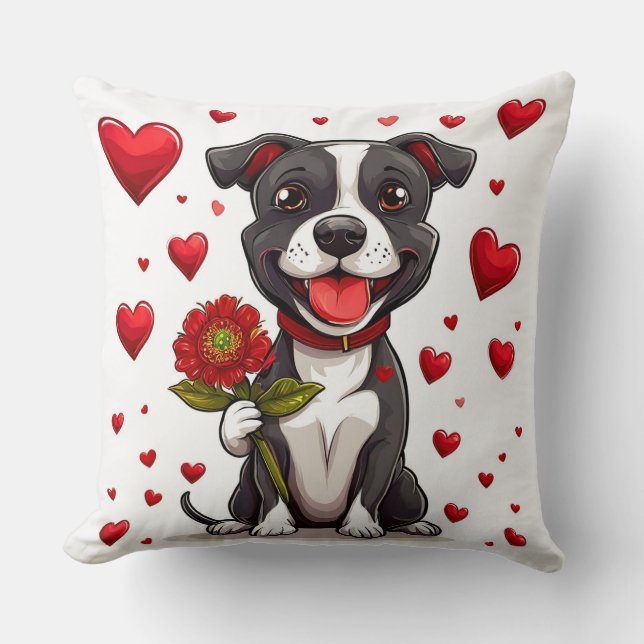 Cojín Decorativo perro del día de San Valentín (Anverso)