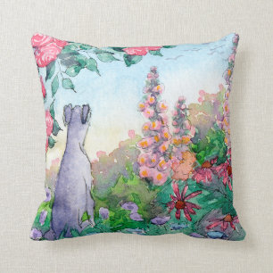 Cojín Decorativo Perro del galgo en un amortiguador del jardín de
