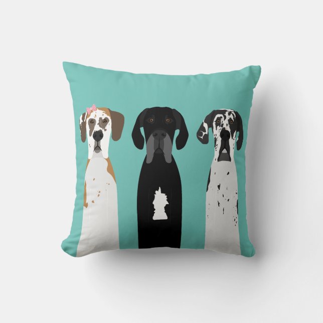 Cojín Decorativo Perro del Gran Dane Fawn (Anverso)