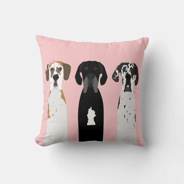 Cojín Decorativo Perro del Gran Dane Fawn (Anverso)