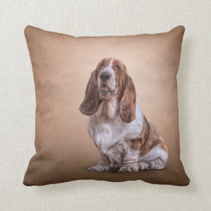 Cojín Decorativo Perro divertido de dibujo de Basset Hound
