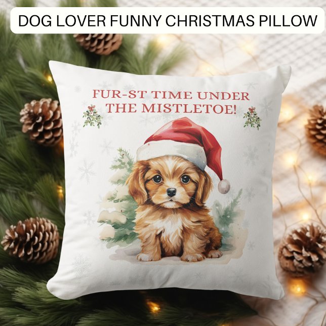 Cojín Decorativo Perro divertido primera Navidad (Subido por el creador)