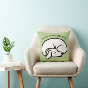 Cojín Decorativo Perro Durmiendo Lugar Favorito Personalizado Verde