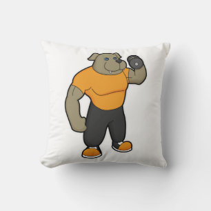 Cojín Decorativo Perro en ejercicio con dumbbell