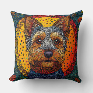 Cojín Decorativo Perro en estilo de arte de puntos