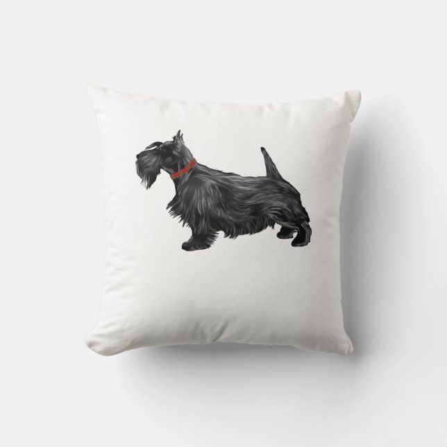 Cojín Decorativo Perro escocés aterrador (Anverso)