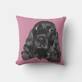 Cojín Decorativo Perro español de Cocker negro lindo