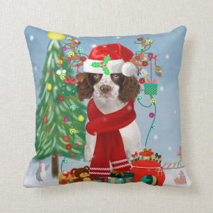 Cojín Decorativo Perro español de la primavera inglesa con regalos