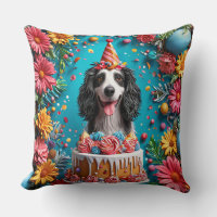 Perro Feliz Celebrando Cumpleaños Con Torta Colori