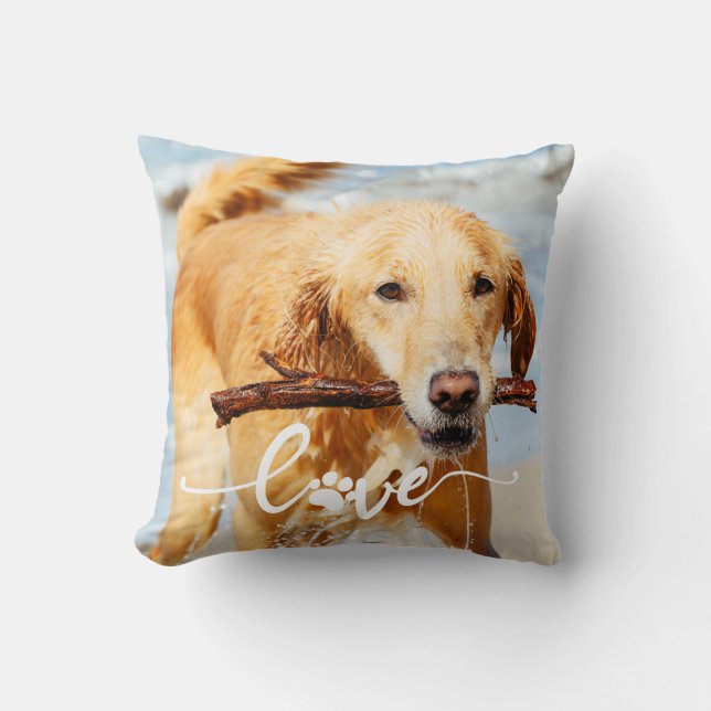 Cojín Decorativo Perro Fotografía Pillow, Perro Mom (Anverso)